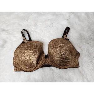 Modern Womens Full Coverage Bra‎ Brown Black Underwire Padded Adjustable 38D